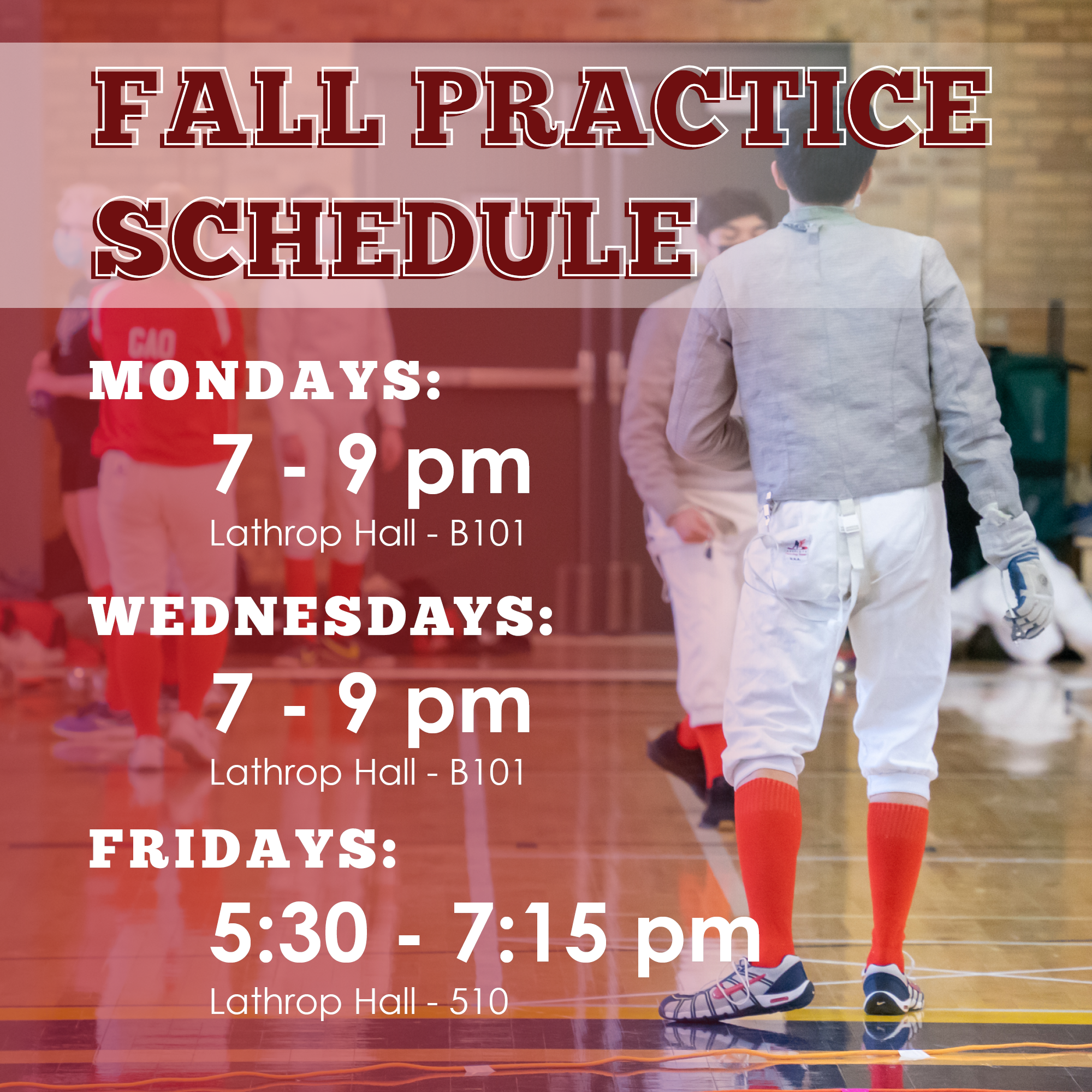 FCUW fall 22 practice schedule